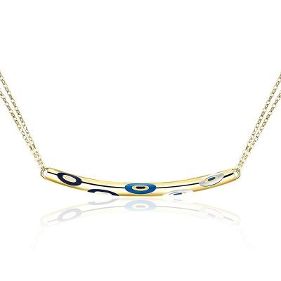 China BOHEMIA Women's Boho Design S925 Sterling Silver Clavicle Chain Smile Trendy Personalized Enamel Necklace for sale