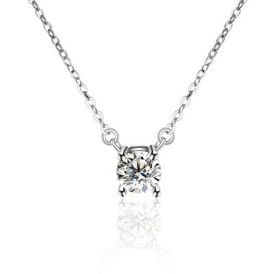 China Jewelry Sterling Silver Rose Gold Plated Cubic Zirconia Women Necklace CLASSIC Thin Chain for sale