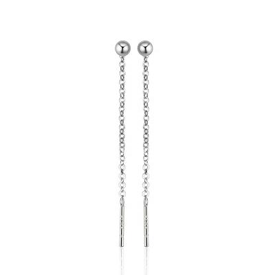 China Cute Trendy Jewelry 925 Silver Long Simple Stud Earrings Wholesale For Women for sale