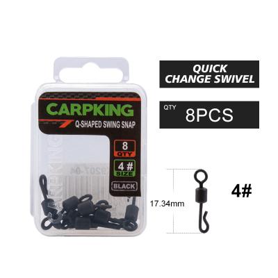 China CK9207 CARPKING 8PCS Stainless Steel Carp Fishing Swivels Big Eye Quick Change Swivels Ball Bearing Swivels Snap Connector Fishing Accessories for sale