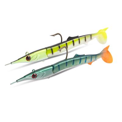 China Lead+PVC Kingdom T-NEEDLER Downhill Fishing Lures Different Lead Jig + 4pc Soft Lure T-tail Good Weight 2pc Swim Action Bait For Bass for sale