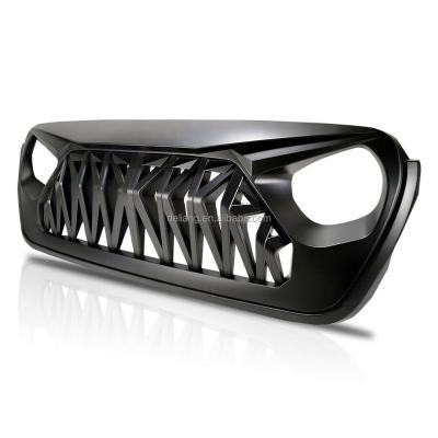 China Front Shark Grill Grille Cover Luxury For 2018-2020 Jeep Wrangler JL JT Gladiator Matte Black for sale