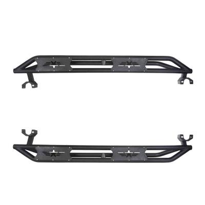 China Textured Three-Tube Black Powder Side Steps Nerf Bars Running Board For 2007-2018 Jeep Wrangler JK 4 Door for sale