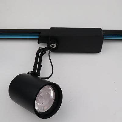 China Factory Supply Zoomable Mall Industrial Aluminum Mall Spotlight Adjustable Magnetic Cob 35W Angle Rail Cylinder Light Track for sale