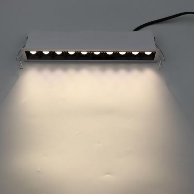 China Industrial Made In China Aluminum Square Linear Multiple Heads Super Bright Recessed Ip54 5000K 20W Led Grille Light for sale