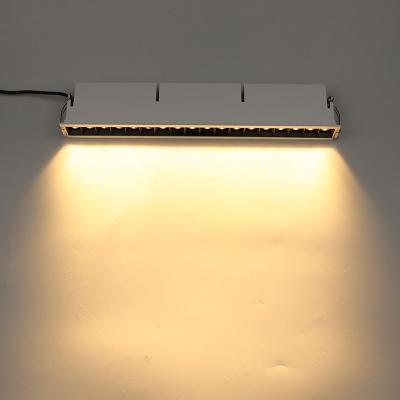 China Wholesale Price Industrial COB Aluminum Square Linear Multiple Heads Recessed Ip44 5000K 32W Led Desk Grill Light for sale