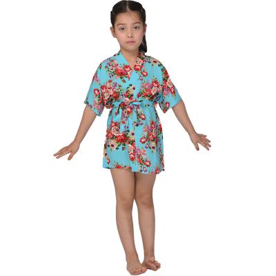 China QUICK DRY Children's Cotton Kimono Pajamas Bathrobe Children's Robes Floral Print Floral Sleepwear Girl's Kimono Pajamas for sale