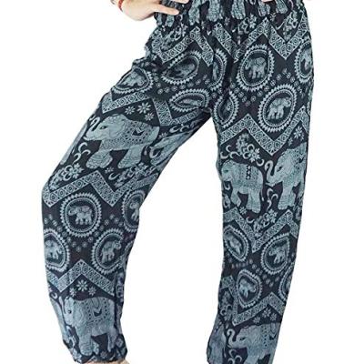 China Wholesale Anti-Static Women's Rayon Elephant Print Boho Harem Yoga Pants for sale