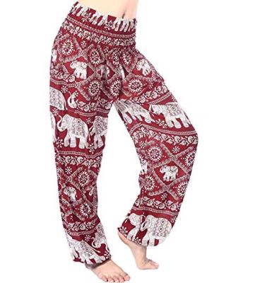 China Women's Rayon Elephant Print Boho Harem Yoga Pants Anti-Static for sale