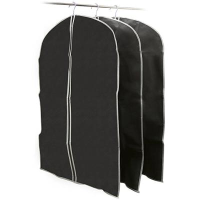 China 3 Pack Eco-Friendly Garment Bags, Black Foldable Breathable Garment Suit Dress Jacket Coat Shirt Dust Cover Bag - Set Of 3 for sale