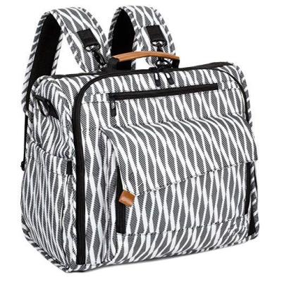 China Zebra Waterproof Diaper Bag Large Support Baby Stroller Converted To Backpack Bag for sale