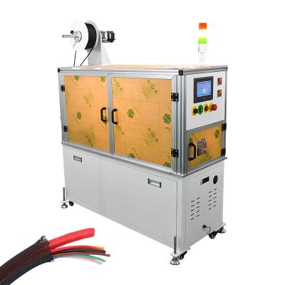 China Nylon Fiber Tube CNC Wire Harness Network Management (Dampening Net) Inserting Machine Braided Cable Inserting Tube Machine for sale