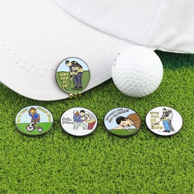 China Wholesale Funny Manganese Steel Factory Stain Golf Hat Clip With Magnetic Enamel Ball Marker for sale