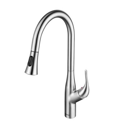 China Thermostatic Faucets Pull Out Spray Chrome Brass Sink Mixer Kitchen Faucet for sale