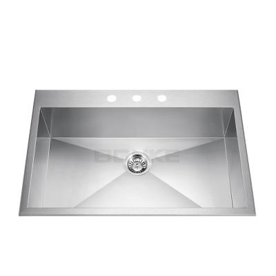 China Without Faucet Kitchen Sink 304 Grade Stainless Steel Handmade Fabricated Sink Undermount for sale