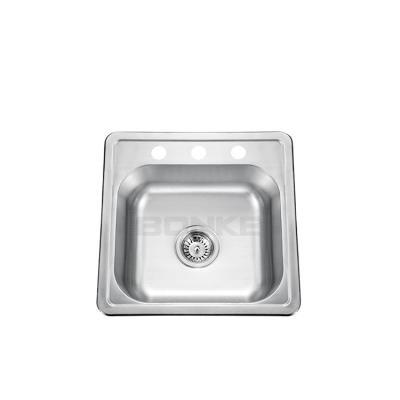 China With Faucet Square Topmount Install Brushed Finish Kitchen 20 Gauge With Faucet Press Sink for sale