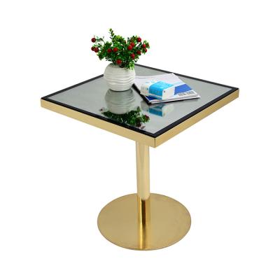 China LED Design Square Led Table Easy To Use Floor With Cafe Nightclub Living Room Furniture LED Tea Table Modern Magic Metal Iron for sale