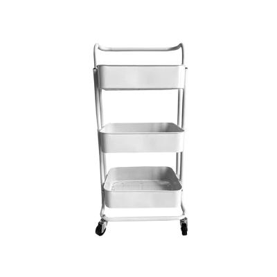 China Metal Shelf Side Table Trolley Catering Service Carts Wheels Ki Shelf Desk Cart 2 Folding Serving Shelf for sale