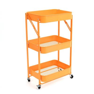 China Multifunctional Metal 3 Shelves Vinyl Bag Household Service Cart Welding Cart With Shelves for sale