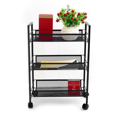 China Direct Wholesale Home Kitchen Metal Removable Three Layers Rolling Cart for sale