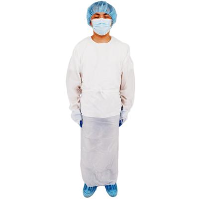 China Level 2 Plastic Disposable Isolation Gown Plastic CPE Apron Impermeable Gown for sale