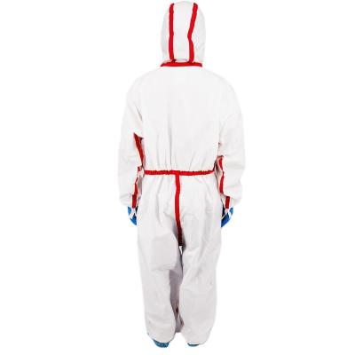 China PP+PE Disposable Nonwoven Coverall With Hood Coverall With Waterproof Tape for sale