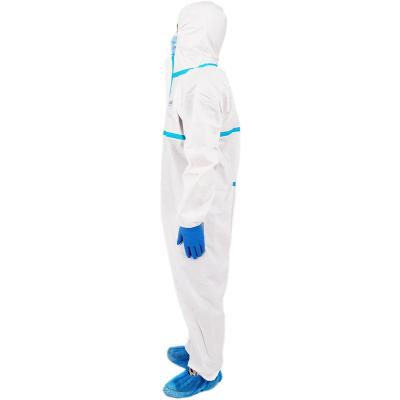 China SF Disposable Nonwoven Coverall With Hood Coverall With Waterproof Tape for sale