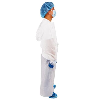 China CPE Plastic Impermeable Gown Plastic Apron Disposable Level 2 Isolation Gown for sale