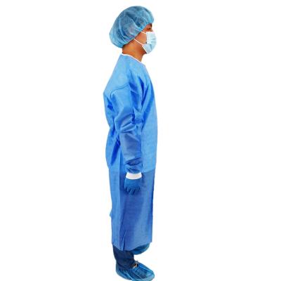 China SMS Disposable Gown Nonwoven Soft Reinforce Disposable Surgical Gown Reinforced Surgical Gown for sale