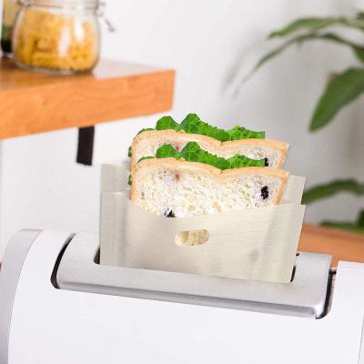 China Food Grade Sustainable Oven Reusable Snack Grilled Cheese Microwave Bag Grilled PTFE Non-Stick Toaster Bag for sale