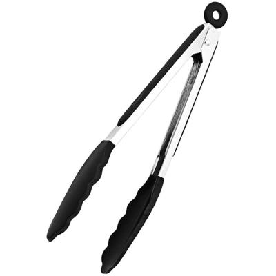 China Food Grade Stainless Steel Kitchen Viable Multifunctional Portable Tongs With Silicone Tips for sale