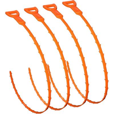 China Good household tools easy cleaning plastic hair drain cleaner sustainable sale easy cleaning orange snake for sale