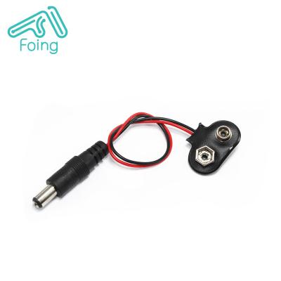 China 5.5*2.1mm T Shape Me Shape DC 9V Battery Button Wire DC Battery Plug 9V Battery Button 9V Battery Button for sale