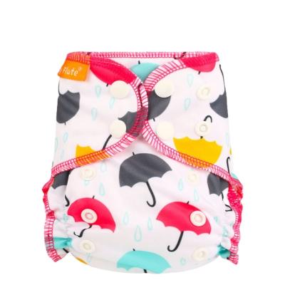 China Happy flute baby washable reusable cloth diapers newborn AIO newborn cloth diapers for sale