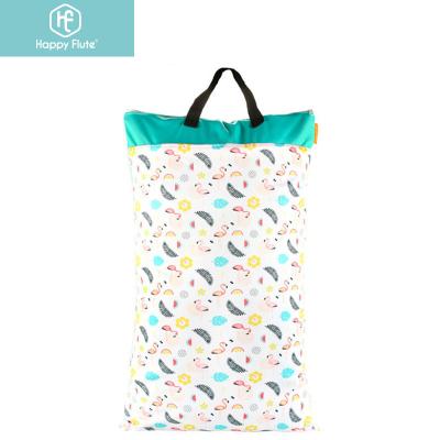 China Happy flute Waterproof Baby Wet Dry Bag for Diaper, Newborn Baby Cloth Diaper Accessories, Washable Wet Bags for Baby for sale