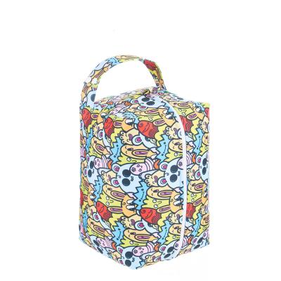 China Happyflute double layers washable diaper pod bag reusable waterproof diaper wet bag for sale