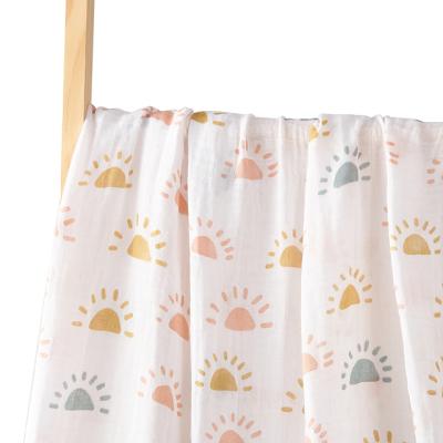 China Muslin Swaddle Cloth Diaper Wrap Baby Receiving Blanket Squares Baby room Decor 120x120cm 100% Cotton for sale