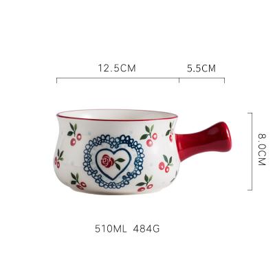 China Disposable Custom Onion Soup Jug With Handle Porcelain Soup Bowl Mini Size Ceramic Baking Bowls For Dessert Home Kitchen for sale