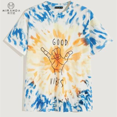 China QUICK DRY Custom Wholesale Couples Logo Printing Tie Dye Graphic Tees Women for sale