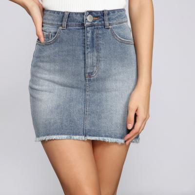 China Custom Hot Vintage Plus Size Vintage Edge Slimming Short Fit Denim Skirts For Women for sale