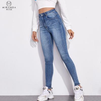 China High Quality Customized Casual QUICK DRY Women Zipper Fly High Waist Skinny Jeans Pants for sale