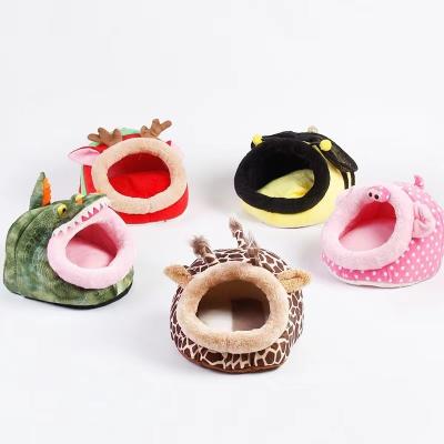 China Baby Crocodile Style Design Animals Cotton Nest Pet Stored Small Cute Hamster Soft Bed Hamster Room For Hamste for sale