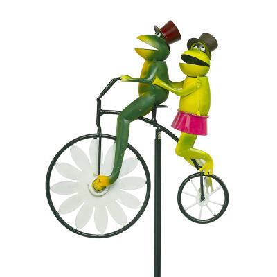 China Whole Sales of Garden Decotation TPL2254 Garden Vintage Bicycle Metal Wind Spinner Motorcycle Animal Windmill Garden Decoration for sale