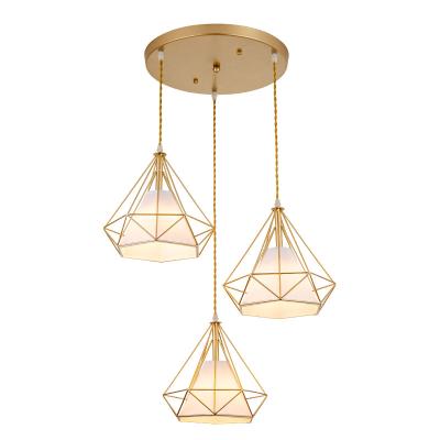 China Modern Modern black plated cone Diamonds iron chandelier led pendant light for living room restaurant hotel parlor deco for sale