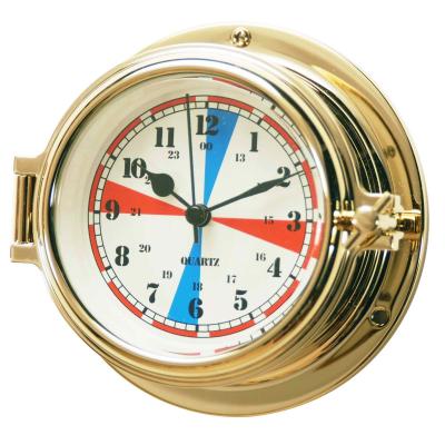 China reloj de cobre amarillo Marine Nautical Instrument del sitio del radio-reloj del cuarzo de 180m m en venta