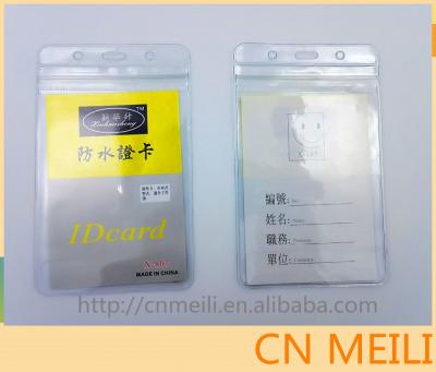 China Waterproof Type PVC Clear Name Tag Badge ID Plastic Horizontal PVC Card Holders for sale