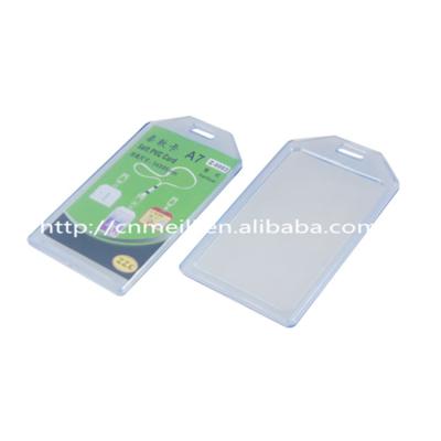 China Soft plastic PVC clear ID card holder ID badge holder, vertical badge holder made in china for sale