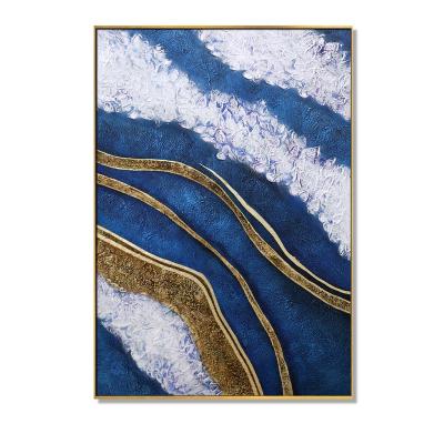 China Pure Hand Painted Abstract Gold Foil Modern Art Oil Painting Canvas Decorative Frameless Oil Painting Can Be Customized for sale