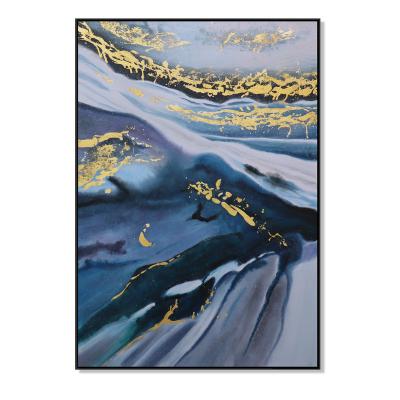 China Decorative Abstract Gold Foil Painting Modern Art Oil Painting Canvas Pure Hand Painted Oil Painting Can Be Customized for sale