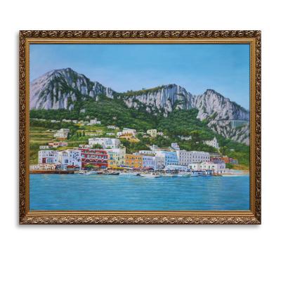 China Dafen Seaside Landscape Oil Painting Style Wall Art Decoration Modern Hand Painted Luxury Baroque Painting for sale